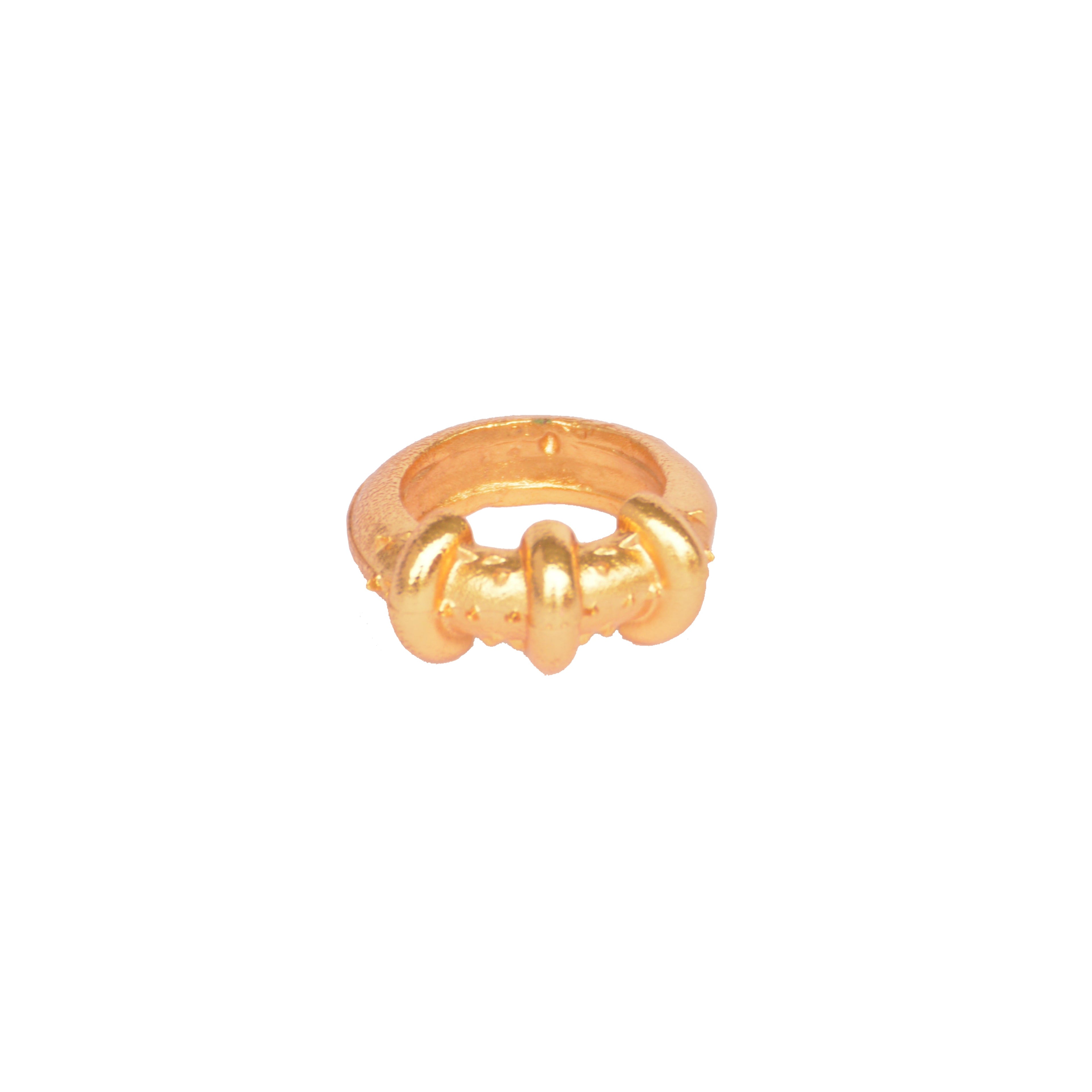 Anillo chunky Júpiter en bronce con baño de oro de 24K Talla 7