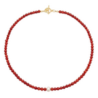 Collar de piedra cornalina perlada tamaño mediano #4