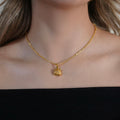 Collar Gato Persa bronce baño de oro 24K