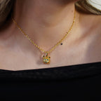 Collar Gato Bengalí bronce baño de oro 24K