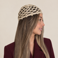 GORRO CASQUETTE BEIGE BRILLANTE