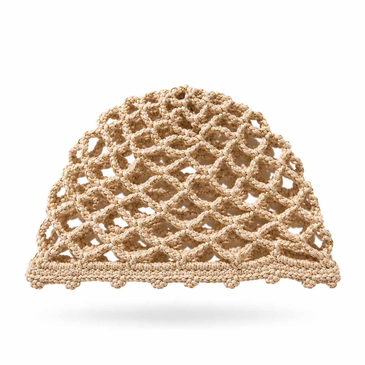 GORRO CASQUETTE BEIGE BRILLANTE