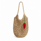 Charm de chile ají picante tejido a mano en crochet para bolso o llavero de Polen wear
