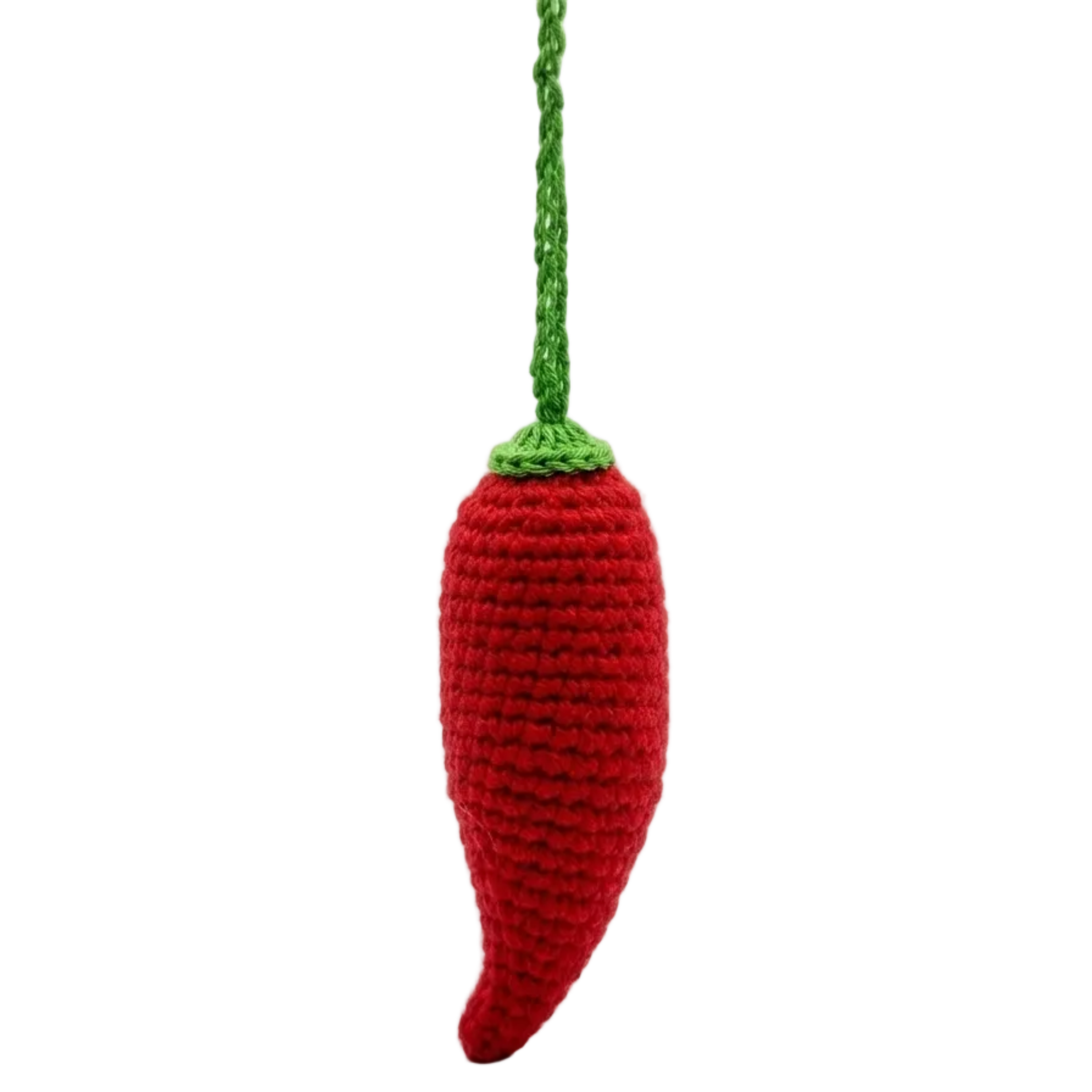 Charm de chile ají picante tejido a mano en crochet para bolso o llavero de Polen wear