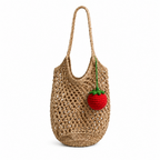 Charm de tomate tejido a mano en crochet para bolso o llavero de Polen wear
