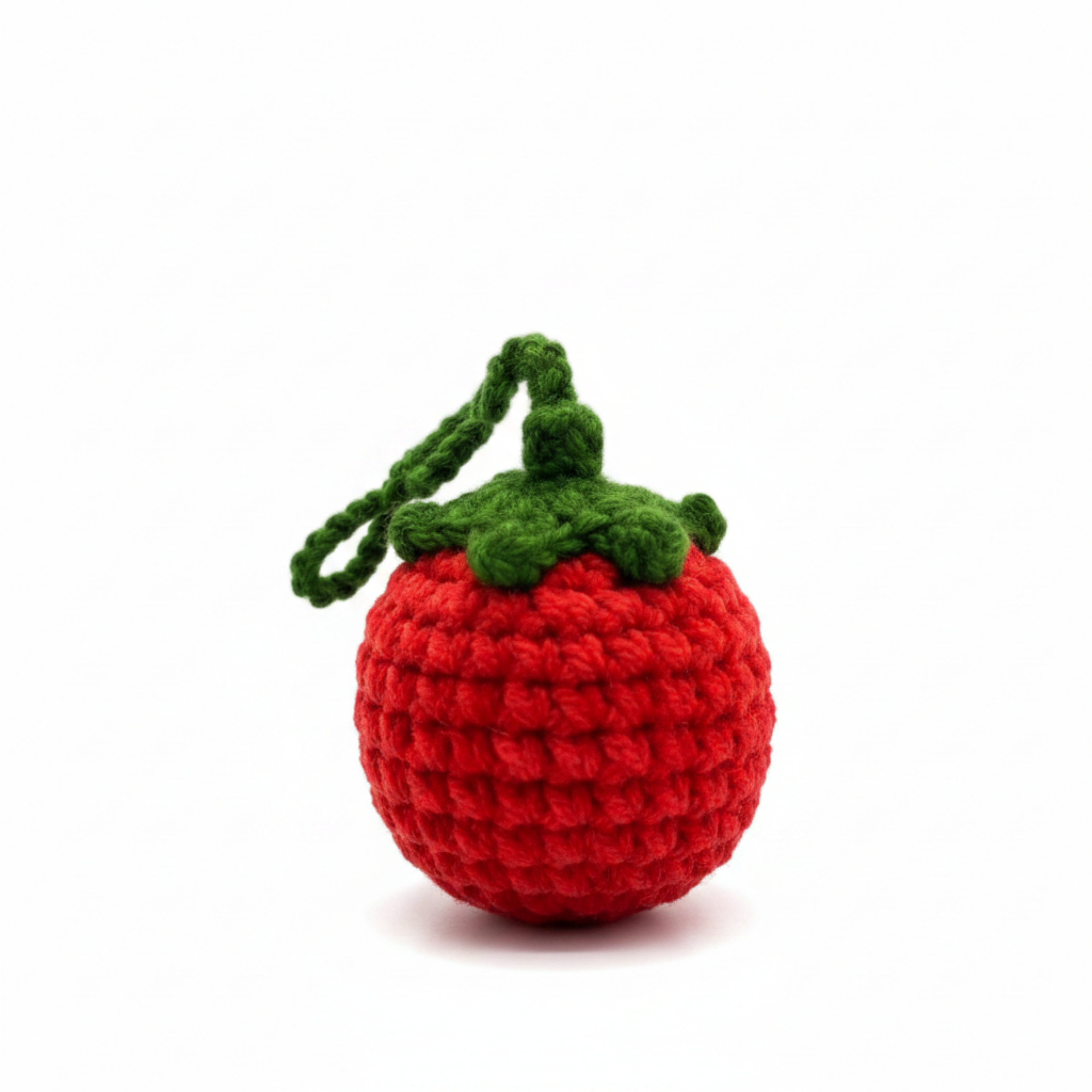 Charm de tomate tejido a mano en crochet para bolso o llavero de Polen wear