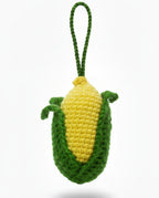 Charm de mazorca de maíz tejido a mano en crochet para bolso o llavero de Polen wear