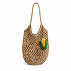 Charm de mazorca de maíz tejido a mano en crochet para bolso o llavero de Polen wear