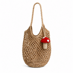 Charm de hongo porta labial tejido a mano en crochet para bolso o llavero de Polen wear