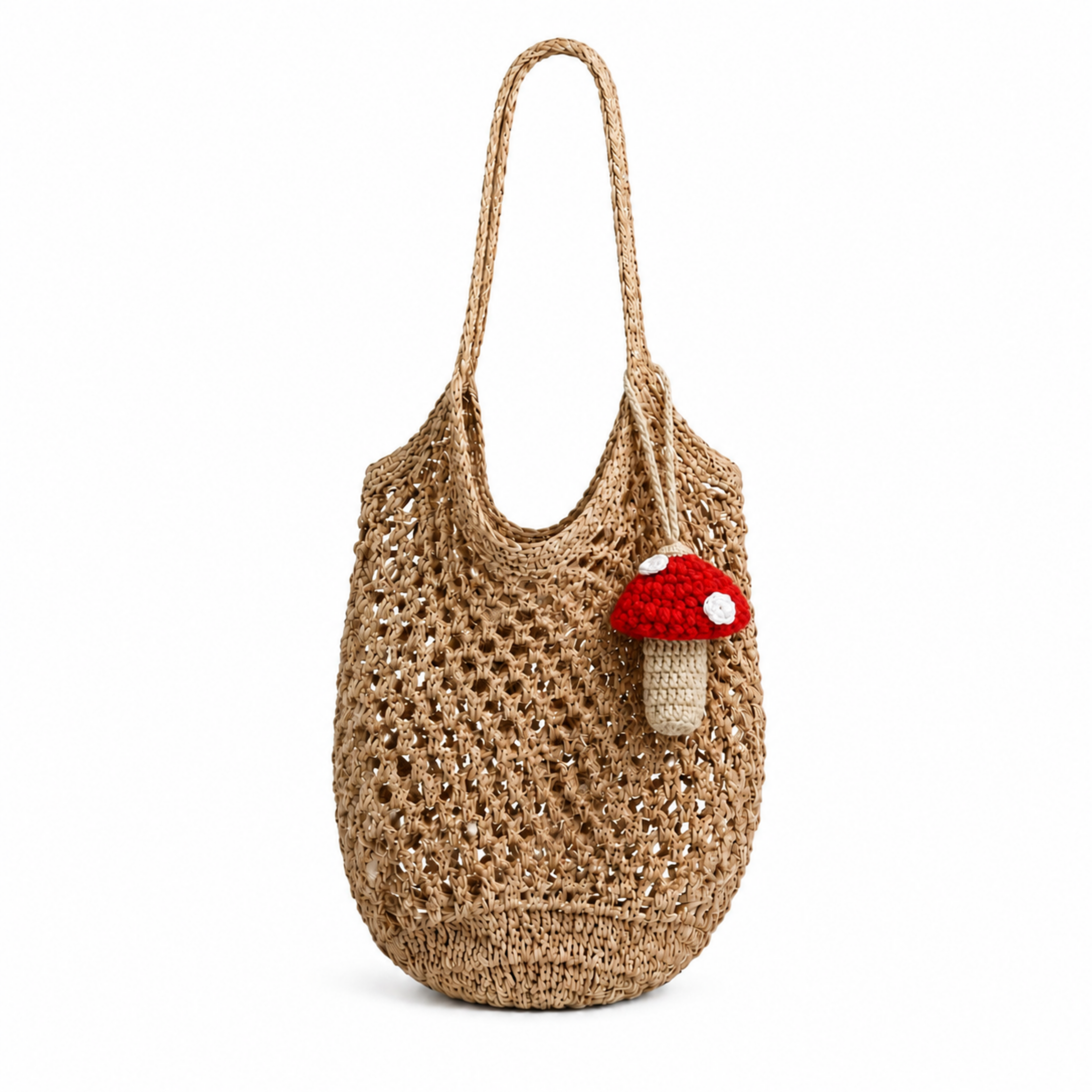 Charm de hongo porta labial tejido a mano en crochet para bolso o llavero de Polen wear