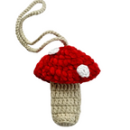 Charm de hongo porta labial tejido a mano en crochet para bolso o llavero de Polen wear