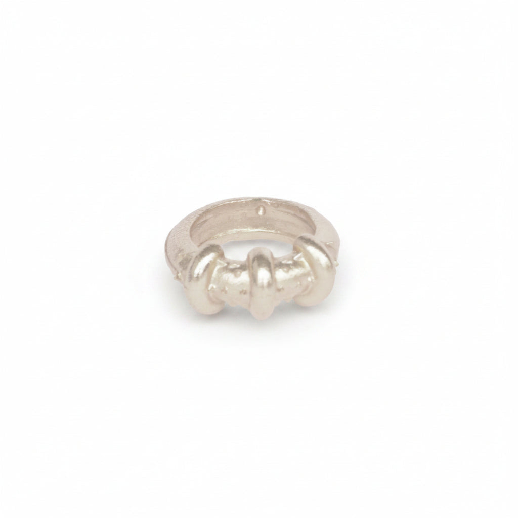 Anillo chunky Júpiter en bronce con baño de plata 925 Talla 7