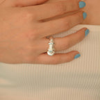 Anillo chunky Júpiter en bronce con baño de plata 925 Talla 8