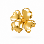 Anillo con motivo de trébol de 4 hojas en bronce con baño de oro de 24K de Polen wear
