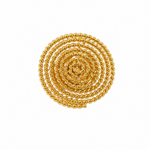 Anillo con motivo de círculo entorchado en bronce con baño de oro de 24K de Polen wear