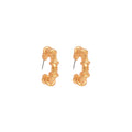 Candongas mini de bronce con baño de oro de 24K Anillos de Saturno de Polen wear