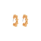 Candongas mini de bronce con baño de oro de 24K Anillos de Saturno de Polen wear