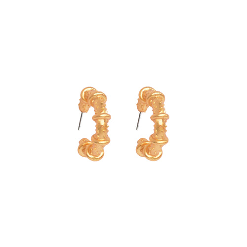 Candongas mini de bronce con baño de oro de 24K Anillos de Saturno de Polen wear