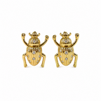 Candongas de Covergold con dijes de escarabajo e incrustaciones de circones plateados de Polen wear