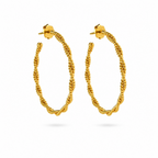 Candongas de bronce entrelazadas con baño de oro de 24K Nazca de Polen wear