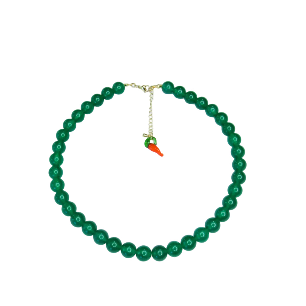 Collar de piedra natural jade verde #10.