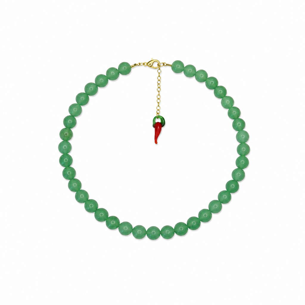 Collar de piedra natural aventurina verde #10.