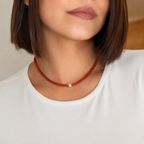 COLLAR CORNALINA PERLADA #4
