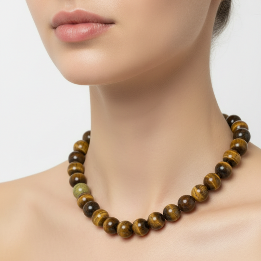 Collar de piedra natural ojo de tigre #10.