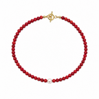 Collar de coral natural y perlas de río #4.