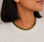 COLLAR ÁGATA VERDE CILINDRO