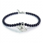 Collar saturno silver bronce baño de plata 925.