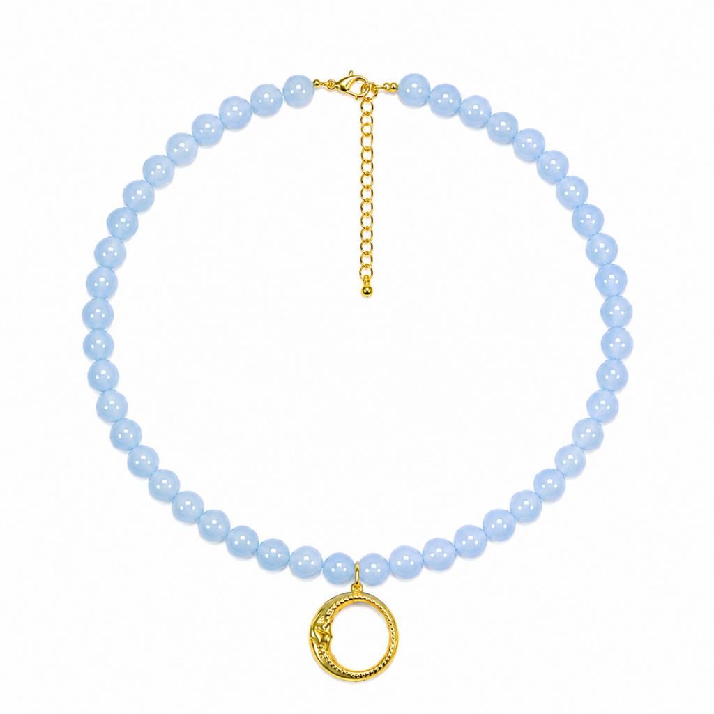 Collar Moon Gold Agua Marina.