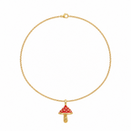 Collar Micelio Muscaria bronce baño de oro 24K.