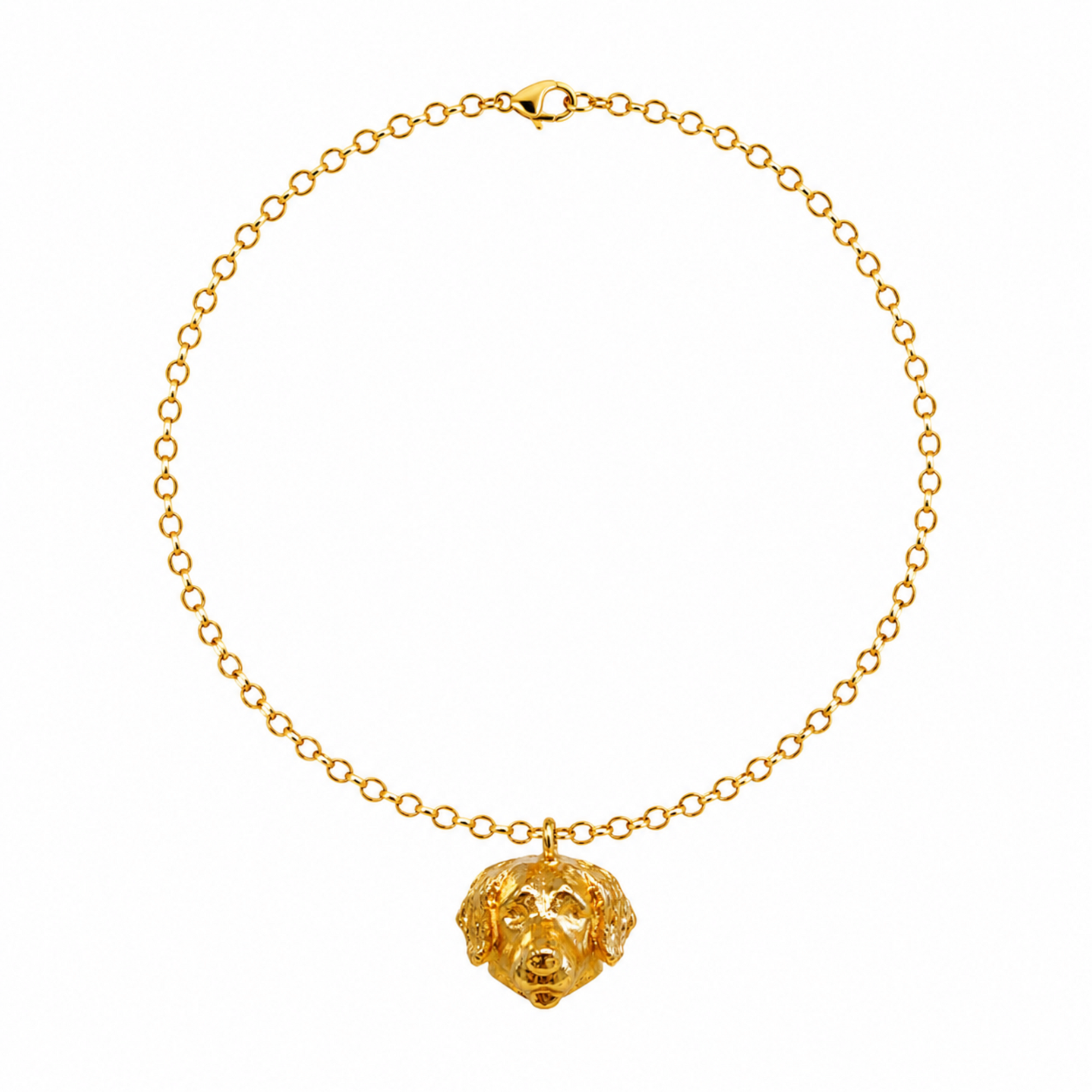 Collar Golden Retriever bronce baño de oro 24K