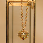 Collar Golden Retriever bronce baño de oro 24K