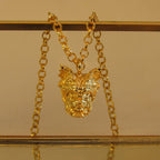 Collar perro Yorkie bronce baño de oro 24k.