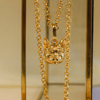 Collar Gato Bengalí bronce baño de oro 24K