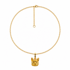 Collar gato bengalí, broncebaño deoro 24K.