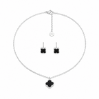 Set Van Cleef negro prisma plata ley 925.