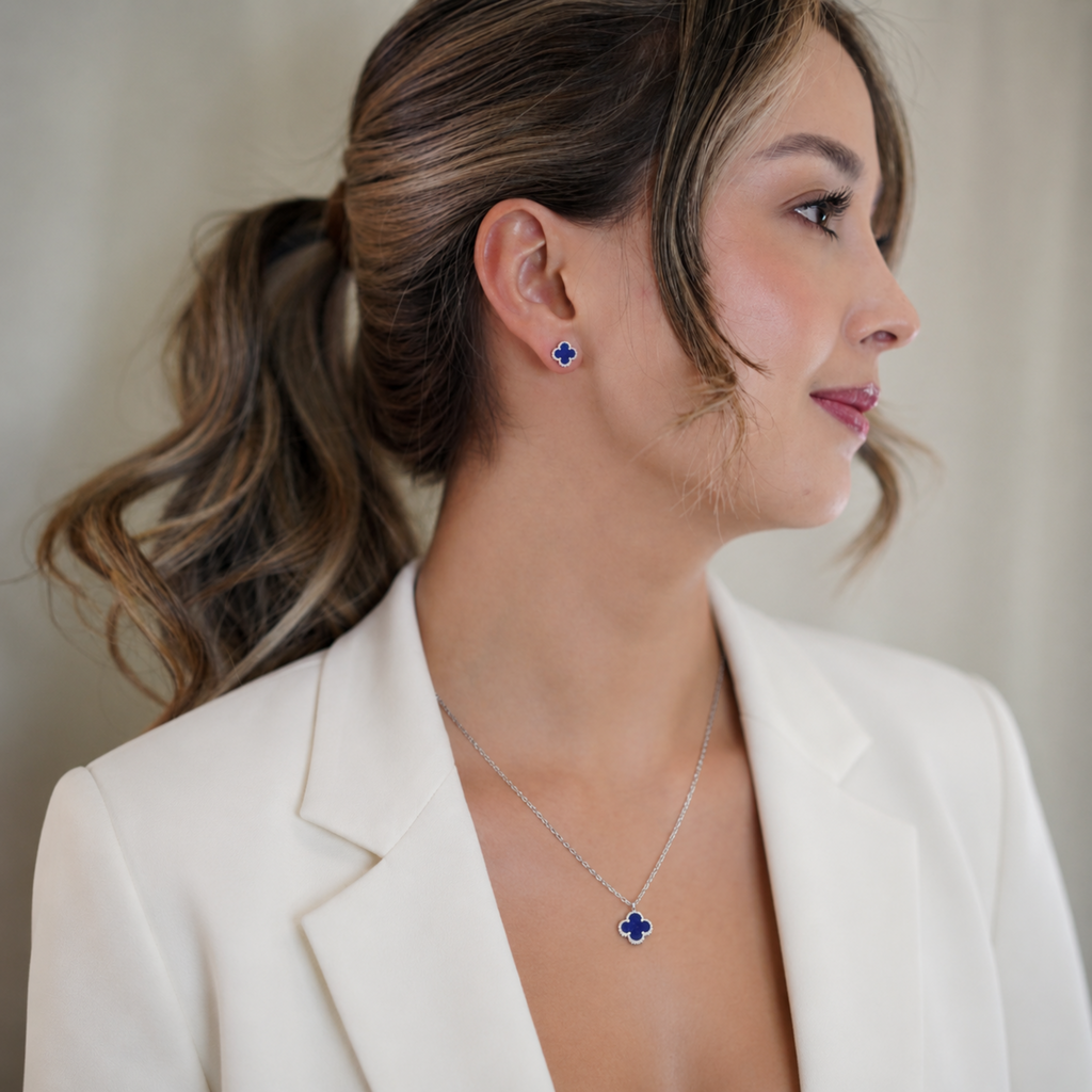 SET VAN CLEEF AZUL - PLATA LEY 925