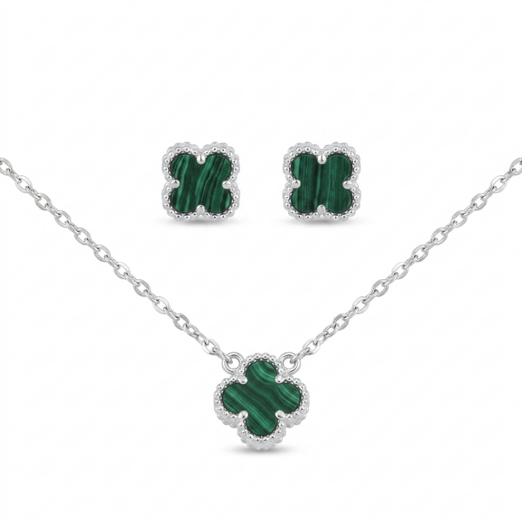 SET VAN CLEEF VERDE FRAILEJÓN - PLATA LEY 925