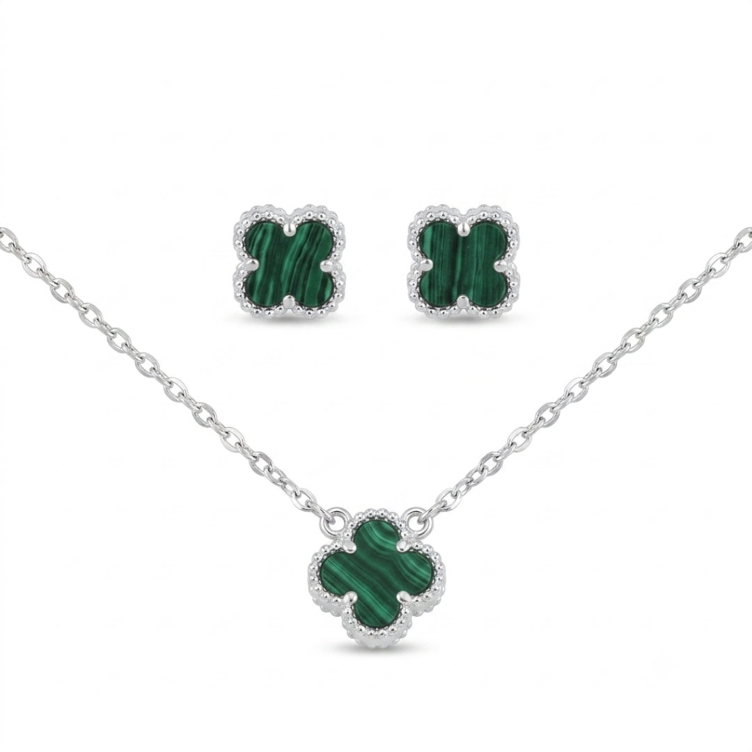SET VAN CLEEF VERDE FRAILEJÓN - PLATA LEY 925