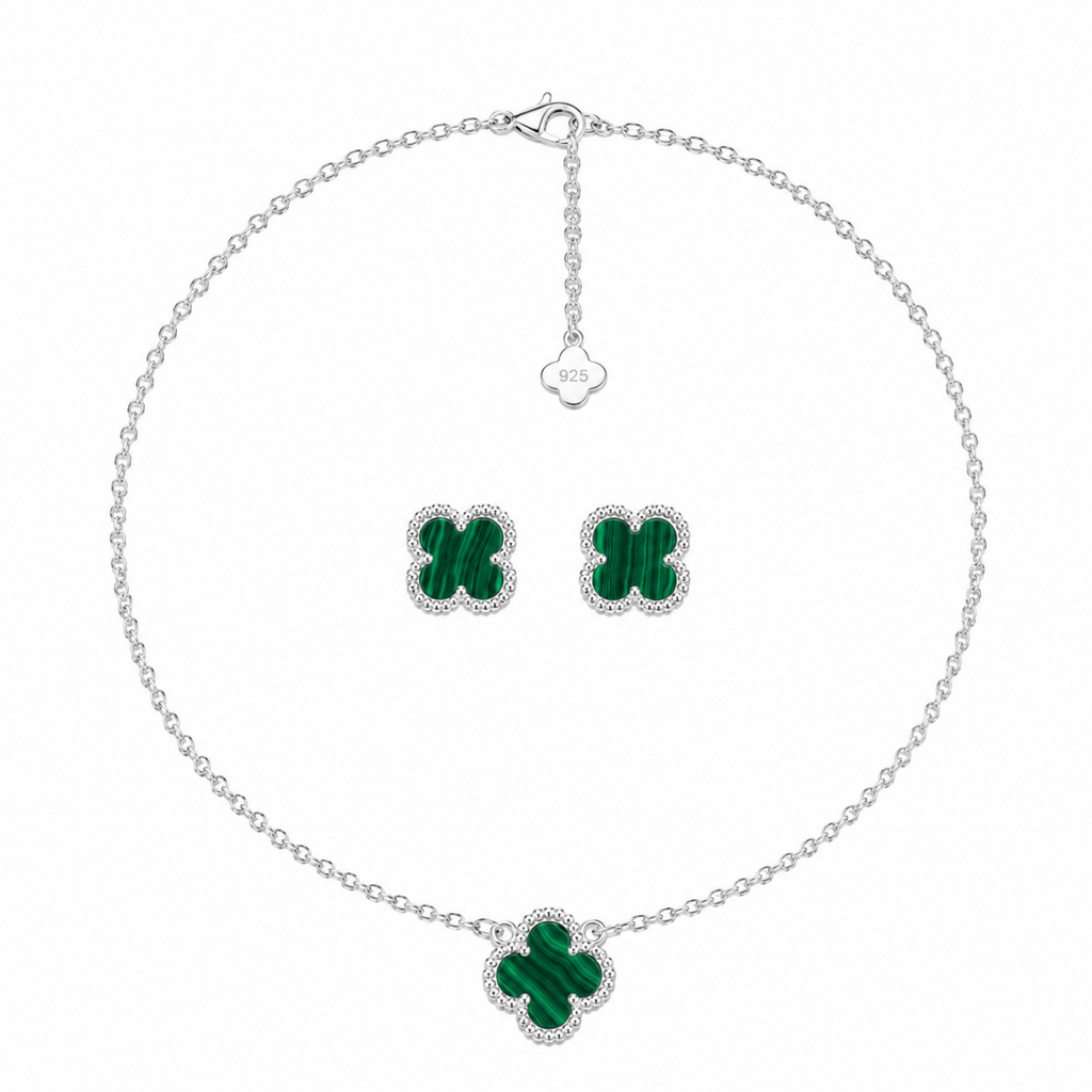 Set Van Cleef verde frailejón plata ley 925.