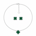 Set Van Cleef verde frailejón plata ley 925.