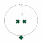 Set Van Cleef verde frailejón plata ley 925.