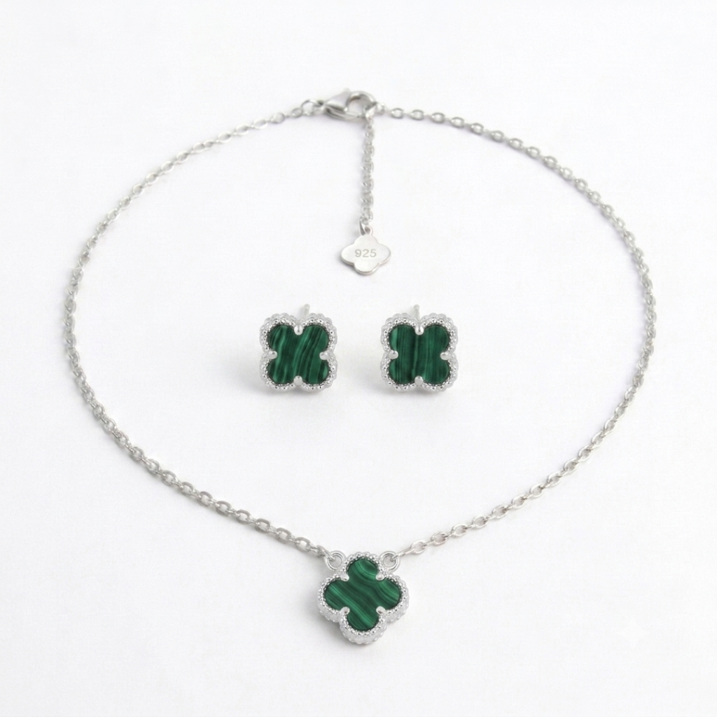 SET VAN CLEEF VERDE FRAILEJÓN - PLATA LEY 925