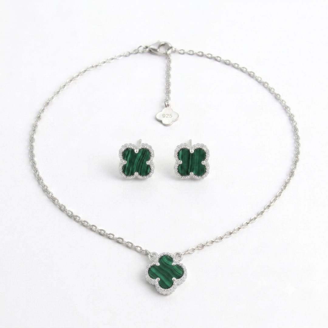 SET VAN CLEEF VERDE FRAILEJÓN - PLATA LEY 925