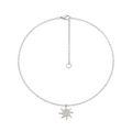 Collar con dije de sol en plata ley 925.