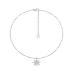 Collar con dije de sol en plata ley 925.