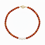 Collar cornalina perlada #8